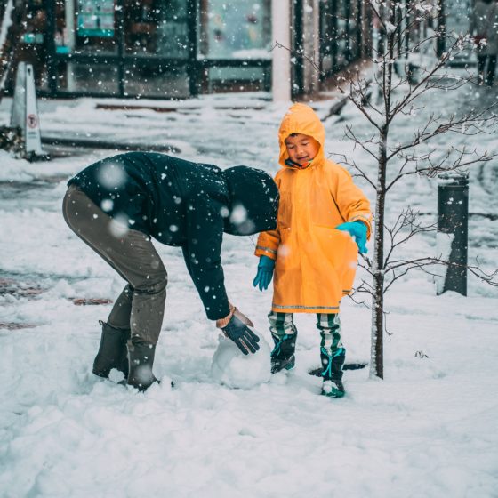 Children playing in snow