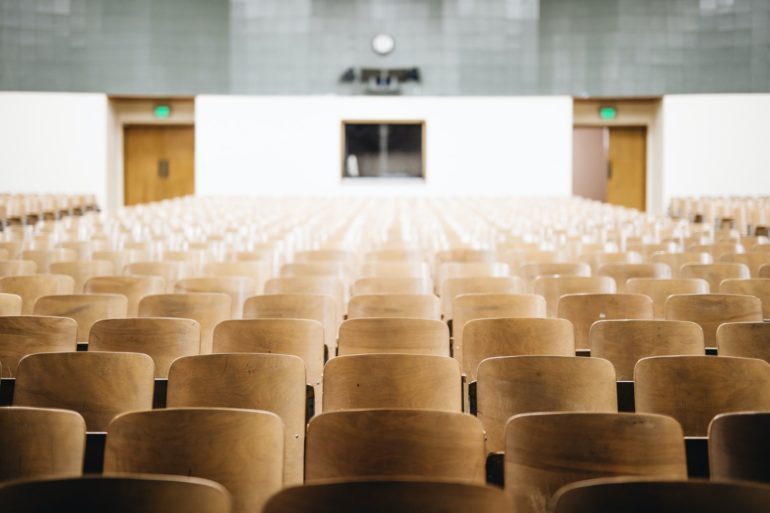 Empty university auditorium