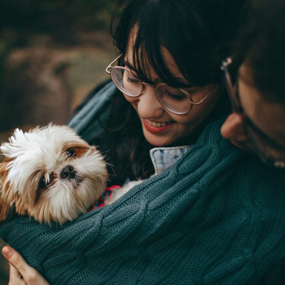 Couple with dog