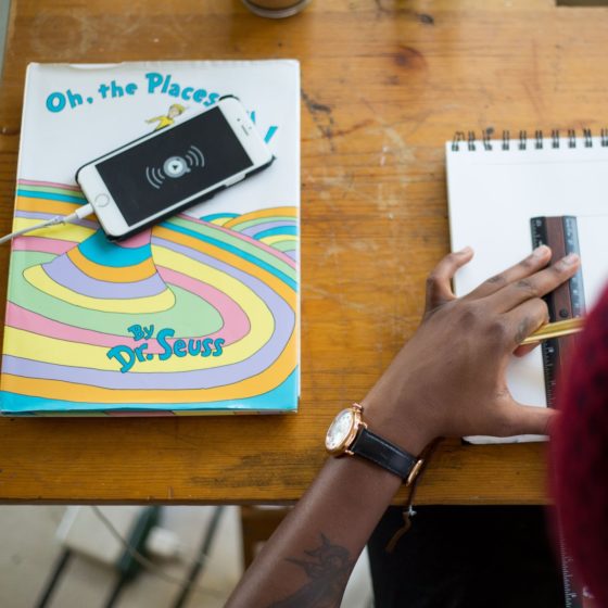 Student with phone at school