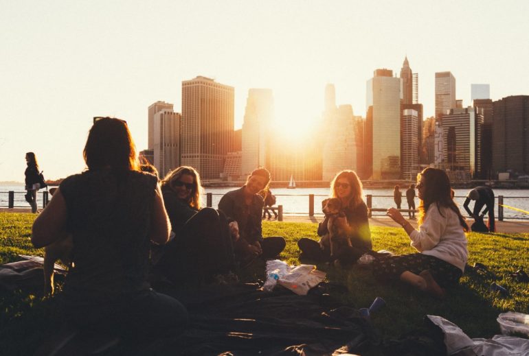 Group of friends in a park