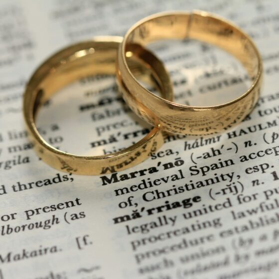 Wedding rings on paper